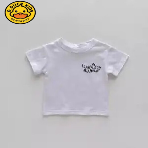 G.DUCKKIDS儿童牛仔背带短裤2025新款女童薄款吊带裤宝宝洋气夏季宽松五分裤 T恤+背带短裤 130 cm