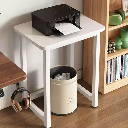 Yulin side table coffee table sofa side table living room corner rack sweeping robot printer storage rack YLJ18 side table storage rack 50*40*81cm-white