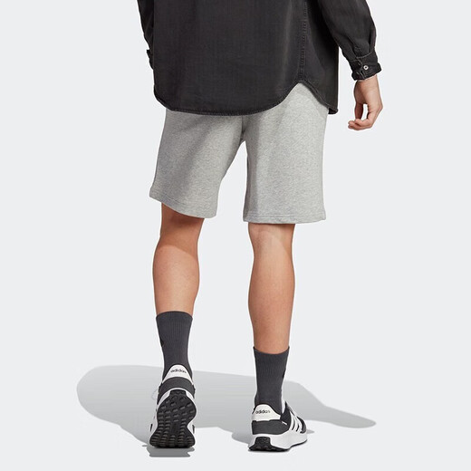 阿迪达斯 （adidas）运动裤男裤夏季新款休闲裤针织透气宽松五分裤短裤IC9756 IC9816浅灰 XL
