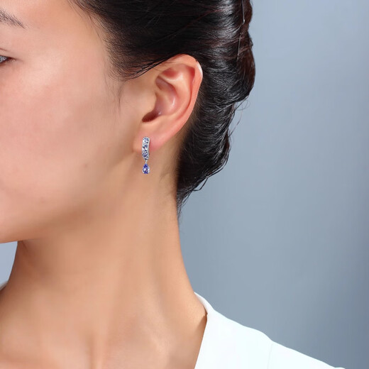 DL 1998 Fat Donglai same style tanzanite earrings tanzanite 925 silver earrings earrings feminine long gift design