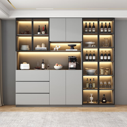 Yoyuan Yaju Gabinete lateral Almacenamiento High gabinete Integrado con la pared Modern Simple Wine Gabinet Style 15280*40*220 SF Express Instalación