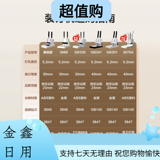 Deli voucher binding machine GB341 financial binding opportunity calculation voucher file document hole punching machine hot melt riveting pipe 3888 set one with 200 rivets