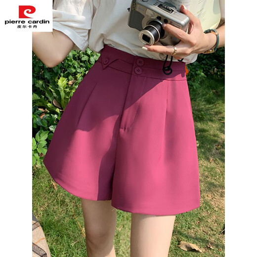 Pierre Cardin Summer Thin Casual Anzug Shorts Damen 2025 Neue hochverzögerte Schlampe A-Line Chiffon Wide-Big Hosen Black 7170 S