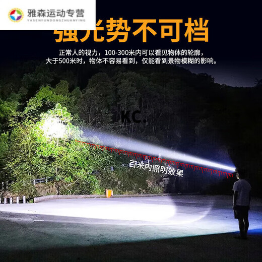 Ayubu outdoor waterproof rechargeable lithium battery flashlight strong-gloss headlight YH-01/30W 23 medium high-gloss dual lithium battery YH-1278S upgraded version