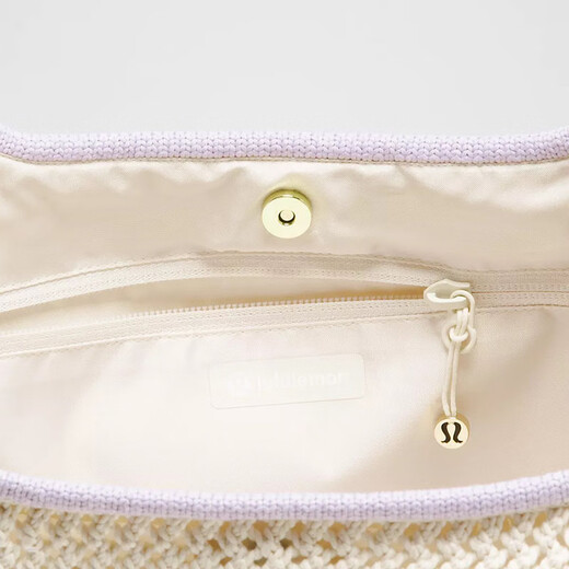 Lululemon Zitronen Sommer Monsun Gemüsekorb Bag Mode Frauenbeutel 25 neue Stil Baumwoll Häkelummelbetasche Handtasche Helle Farbe/Lavendelcreme Elfenbein/Lavendel 7l