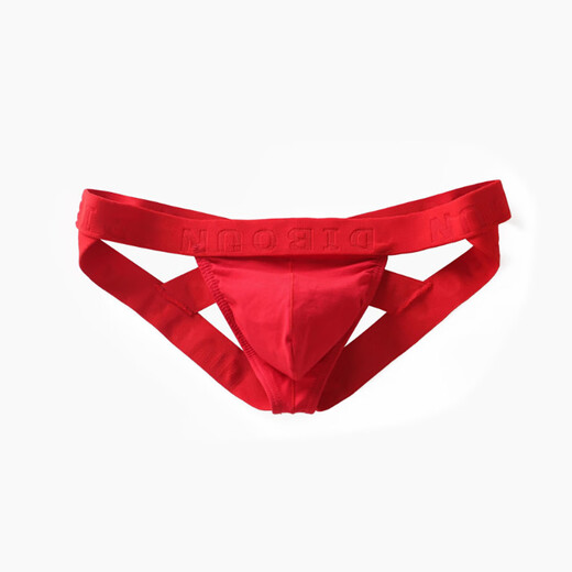 Men's hip lifting double thong hip lifting underwear low waist back empty sexy thong youth underwear T pants with g red XXL