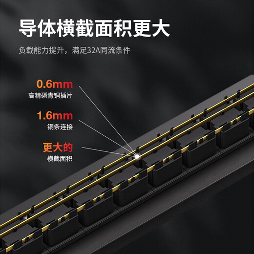 Oupu high-power 32A8000W socket cabinet 12000W industrial pdu plug-in aluminum alloy terminal block 2-position jack wireless (8000W) with junction box