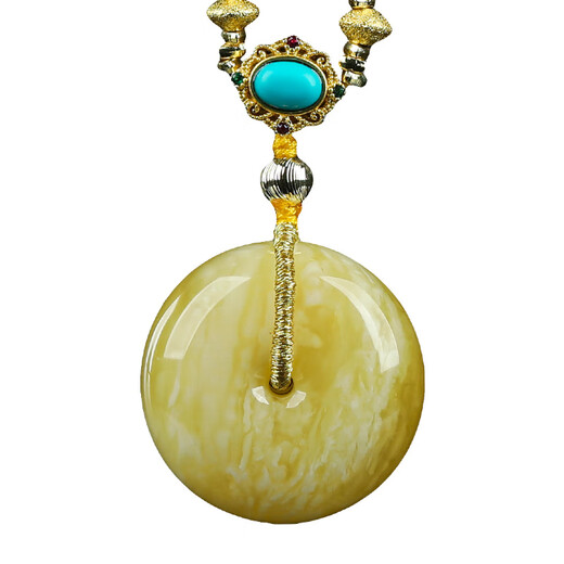 OUCERNY beeswax pendant, rare collection of safe buckle, natural amber raw stone, tiger skin, white flower and honey pendant, Russian material