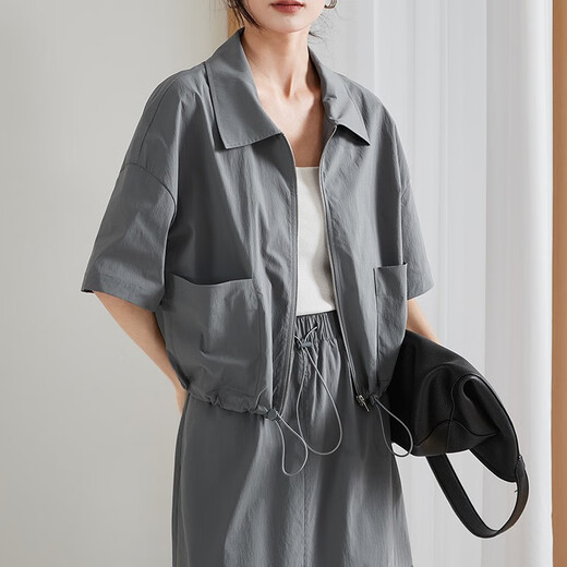 Sophiesel Lapel Camper Save String Jacket for Women 2025 Summer Fina de moda versátiles transpirable Top White S