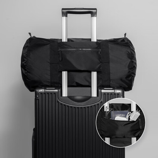 Pack Allpackall plegable Bolsa de viajes Bolsa de deportes para hombres Bolsa de almacenamiento de gran capacidad Bag de carro portátil Bolsa de equipaje Bolsa de viaje plegable - Negro