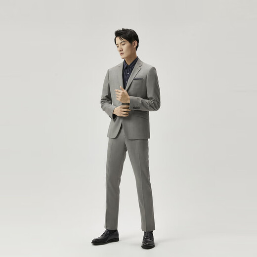 Jinba Men's Business Casual Spring and Autumn New Formal Suit Suit for Men | BSFT1901 Milk Cafe A XL