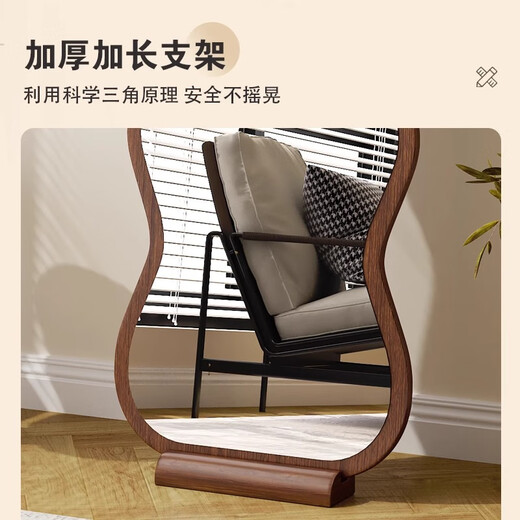 德旭镜子全身镜落地化妆镜贴墙穿衣镜家用壁挂墙试衣镜卧室立式镜子 底托款*青黛黑160*50*挂靠两用