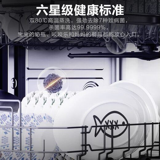 Haier Dual Micro Steam Washer W30SMax Built-in Dishwasher 18 Sets Large Capacity First-Class Water Efficiency 80 Six-Star Disinfection Zone Washer EYBW18586SHU1