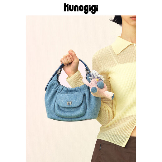 Guliang Jiji Kunogigi Guliang Jiji Pig Wonton Bag 25 Новая оригинальная ретро джинсовая сумочка сумки для женской джинсовая джинсовая ткань синий