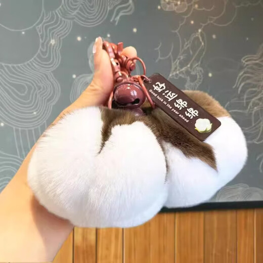 好运绵绵钥匙扣棉花挂件学生中考高考毛绒可爱包包礼物挂饰女 毛绒钥匙扣-白棉花