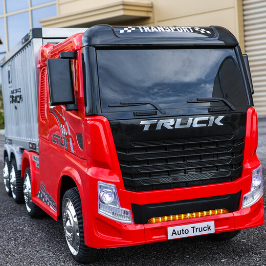 Berica 8-Rad schwere LKW-LKW-LKW-LKW-Kinder-Elektrofahrzeuge mit Elektrofahrzeuge Kinderspielzeugauto können auf Menschen sitzen. Weißer Behälter mit Schrank + Ledersitz + Schaumstoffrad. Vier-Drive