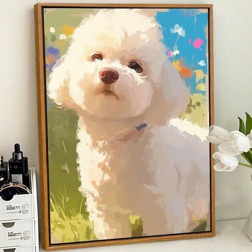 Pintura digital del aceite digital de tres abril Diy Relleno para colorear a mano Pintura al óleo de color a mano XH9740 50*70cm Conjunto completo de paquete de material Pincel + lienzo + interior