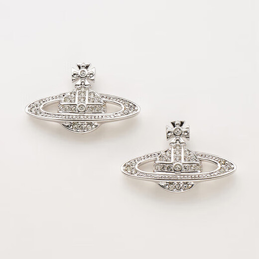 VVIENNE WESTLOCK counter genuine SF gift box Western Queen Mother Saturn pendant earrings light luxury high-end couple earrings silver Saturn earrings