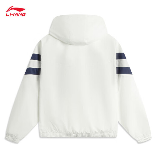 Li Ning (LI-NING) [Xiao Zhan same style] Sports windbreaker for men 2025 sports trend series loose comfortable and fashionable hooded jacket creamy white/Shenhang Ship Blue-4 L