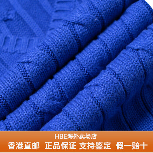 Polo Ralph Lauren拉夫劳伦女士毛衣纯色粗绞花V领针织毛衣女士送女友男友 宝蓝色 M