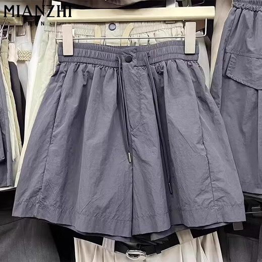 
Cotton-Zhiyi Ice Silk Quick-Drying Workwear Wide-Level Casual Shorts for Women in Summer Thin 2025 New Small Slim Clipper Pants 320 Gray [High Quality 18.5] L 100-115Jin [Jin equals 0.5 kg]