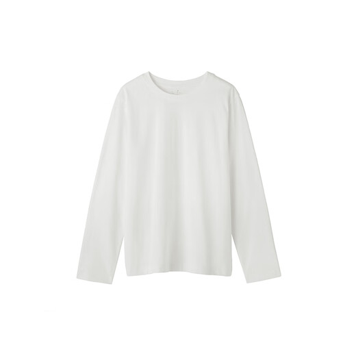 MUJI women's Tianzhu woven long-sleeved T-shirt tops bottoming shirt for women with women's clothing winter white 5A M (160/84A)