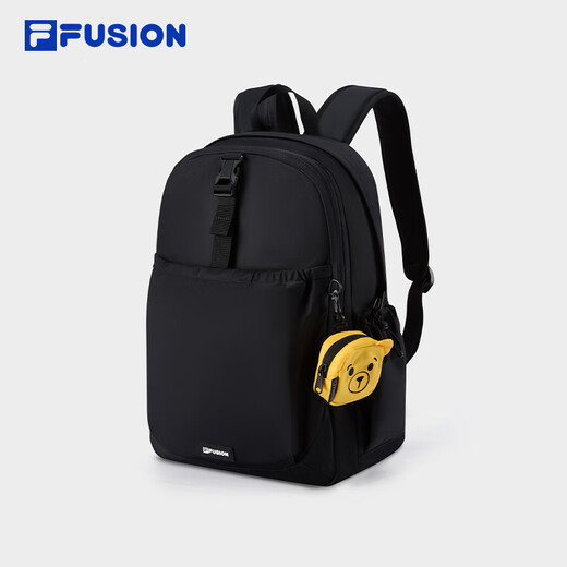FILA FUSION斐乐潮牌【章昊同款】情侣款漫游包2025秋新款男女双肩包 深黑-BK XS