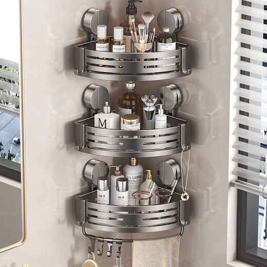 
2024 new suction cup triangular basket bathroom storage basket without punching toilet wall-mounted washbasin place toilet 2024 new suction cup square basket single-layer with rod-9859