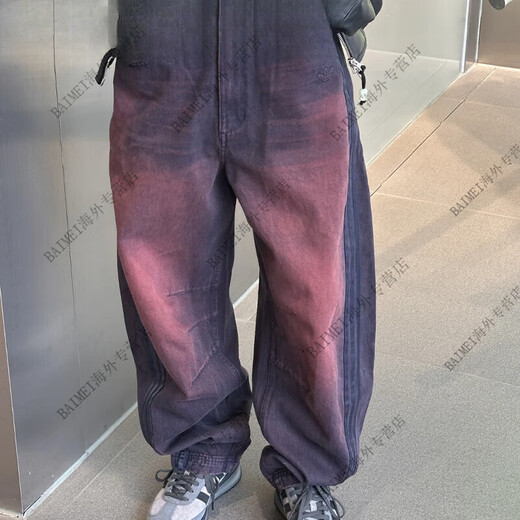 Adidas (adidas) Clover Women's Retro Gradient Effect Washed Denim Sports Pants JX9214/9212/9213 Purple JX9214 () 31