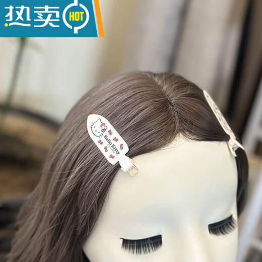 桐汝壁发卡夹子饰网红爆款HelloKitty饰秋冬咖色豹纹BB夹少女发夹 12178豹纹无痕发夹一对