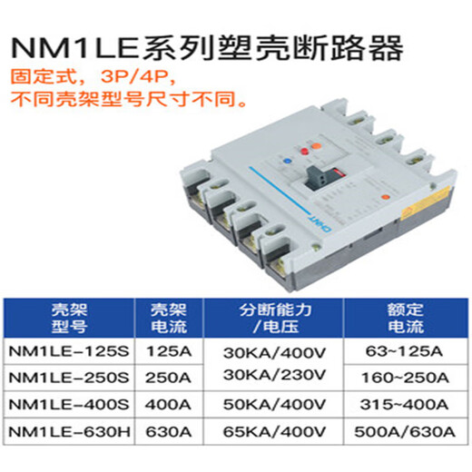 Chint boîtier en plastique disjoncteur 3P100 protecteur de fuite NM1LE125S4300 protection contre les fuites 250S400S interrupteur d'air 4P 40A 4p