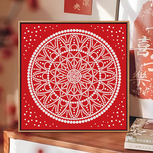
Internet celebrity Hepburn style pearl painting DIY materials set of handmade high-end gift art living room ornaments decoration painting LL15282 (full color spray painting) send a drill pen 30*30cm thick solid wood inner frame Acrylic paint + professional oil painting 3