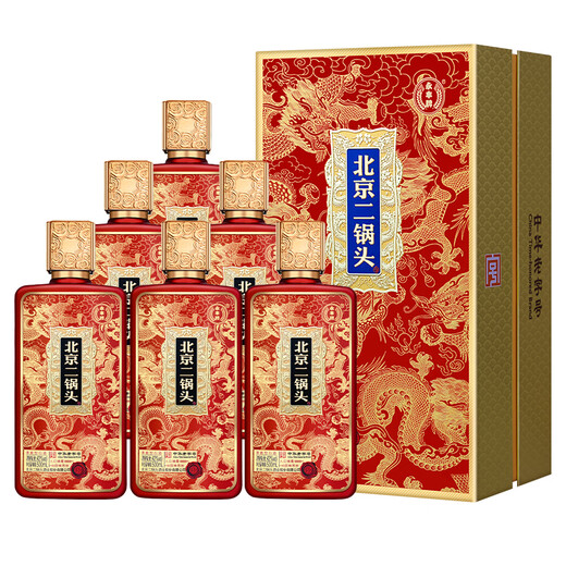 永丰牌北京二锅头 恭喜V60 清香型白酒 42度 500ml*6瓶 整箱高端酒礼盒