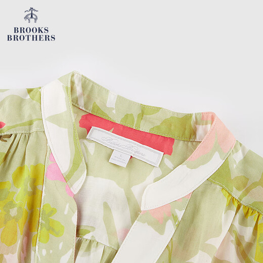 布克兄弟（BrooksBrothers）/布克兄弟女士25春夏新款纯棉浪漫印花度假连衣裙 B695-粉色印花 XS