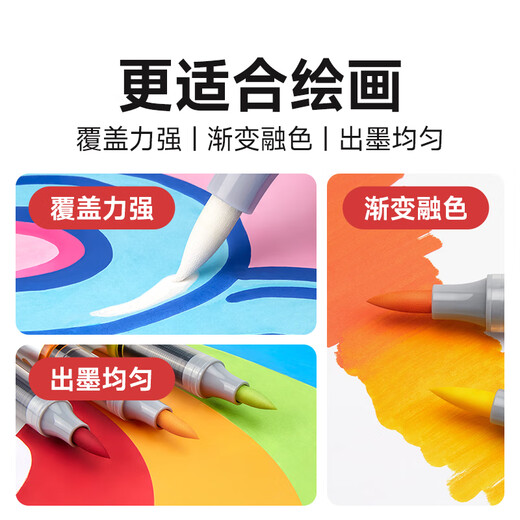 Tychi Mark Touchmark Mark acrílico Pen Soft Head Soft Color-Insible Color apilable Especial Marcador negro rojo para estudiantes de primaria Art 694 Verde