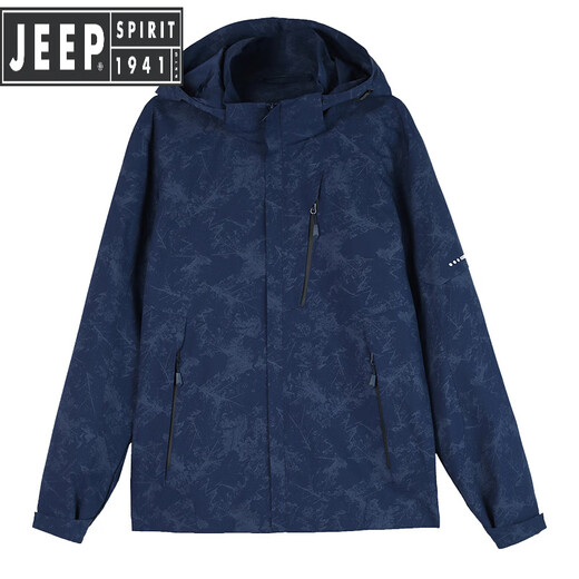 JEEP SPIRIT春季冲锋衣女款2025新款宽松大码防风防水春秋户外休闲女士短外套 浅蓝(纯色款) XS (80-100斤)