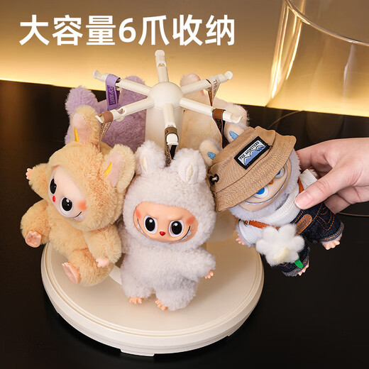 KAMAN labubu display box labubu storage box rotating dust cover vinyl doll plush doll figure display stand electric model rotating display box 1 piece