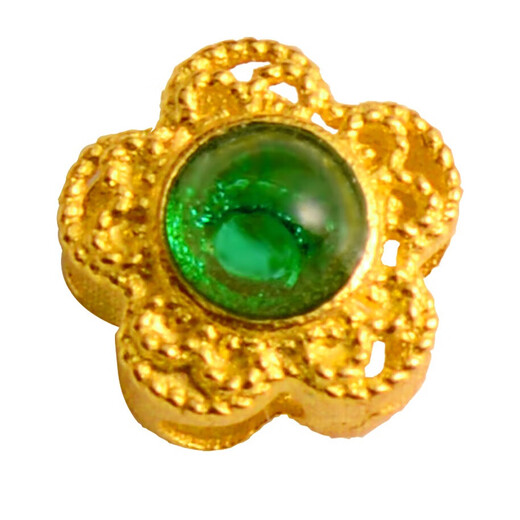 Yuyao 18K gold ancient gold inlay bead cultural toy accessories DIY bracelet bracelet jewelry accessories transfer beads Ruyi Ruby Square Approximately 0.22-0.26g (Item No. 308