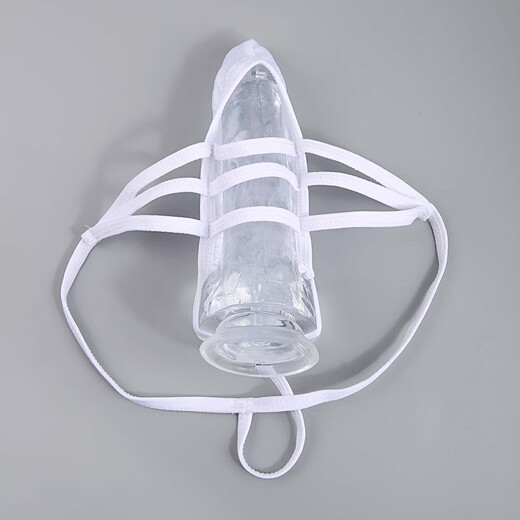 CLEVERMENMODE Men's glass fiber transparent underwear, hollow strap sexy thin strap thong, white L