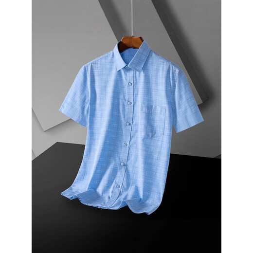 
CEO Yageo Summer New Men's Short Sleeve Shirt Half Sleeve Casual Business Thin Solid Color Elastic Shirt Free from Scalding DX6630 38