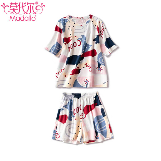 Modal 2025 summer new pajamas for women summer pure cotton short sleeve shorts cotton casual simple student home clothing set Z9859 XL [recommended 115-130Jin [Jin equals 0.5 kg] wear]