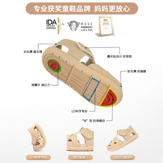 Kedi Star baby sandals toddler shoes 2 sections 2025 summer new style non-slip toe cap for male and female infants small koala size 25_suitable for foot length 15.1-15.5