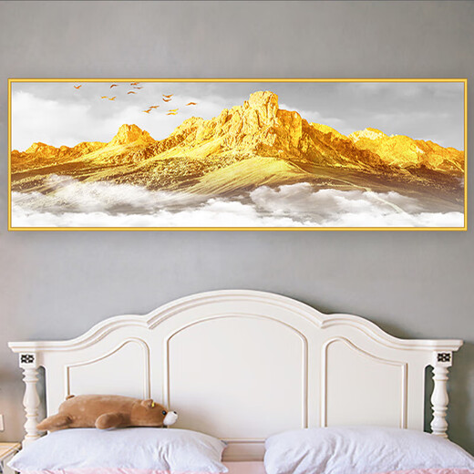 Modern bedroom bedside stickers self-adhesive wall painting living room sofa background wall decoration painting mural stickers hanging painting wall stickers Shuangyu Feifei TH-1396 comes with adhesive No. 5: width 180cm X height 60cm Print