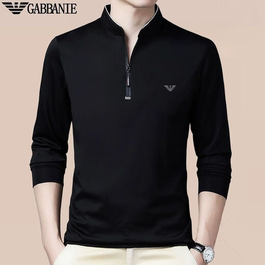 Amania T-shirt à manches longues d'âge moyen d'âge d'âge moyen et hiver décontracté plus collier de support chaud en velours à moitié pull GA / 6623 Baolan Thin Model M 165