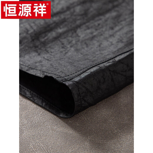 Hengyuanxiang Men's's Xiangyunsha Summer Summer Coll-Up Coll-up Set Chinois Men's Chinese Style T-shirt lâche T-shirt Black Costume (avec 9226 Pantalon de ceinture de Turtle Pattern) 2xl Recommandé 145-160jin [Jin est égal à 0,5 kg]