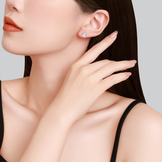 Chao Acer Hulu Fulu Platinum Earrings for Women PT950 Mirror Flash Earrings Birthday Gift for Women Priced One Pair (Free Silicone Ear Plugs), Labor Cost 300 Yuan 2.05g