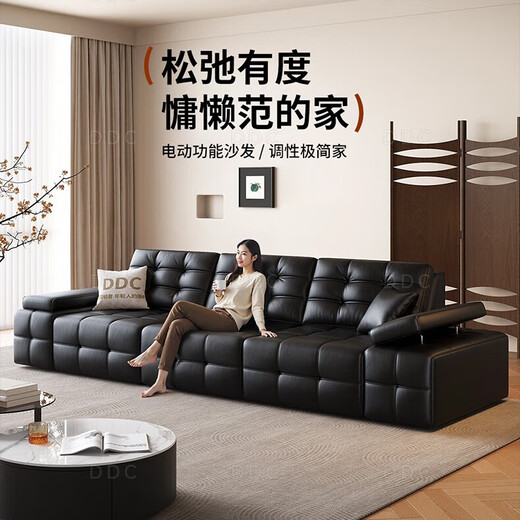 DDCDDC零靠墙多功能电动全青皮2025新款劳伦斯伸缩抬腿真皮9274 5迪熙座包-双功能位2.81米 q接触面时增飞天进口青皮牛皮