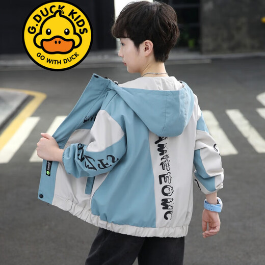G.DUCKKIDS品牌童装男童秋装8新款外套中大童9春秋季10男孩帅气风衣13岁儿童 6627 加绒加厚冬装外套 黑色 120