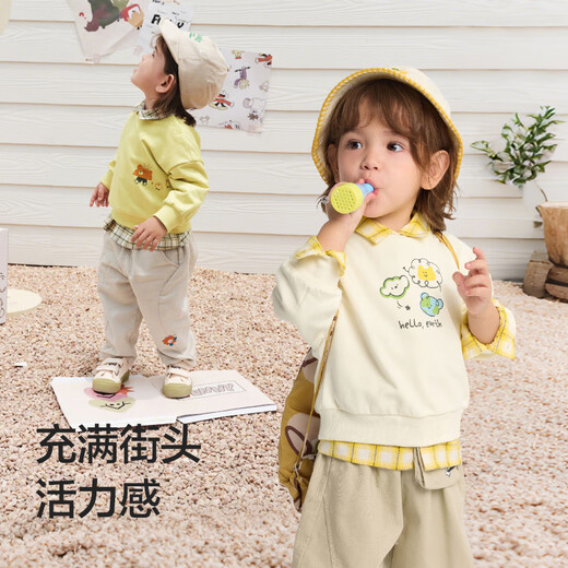 巴拉巴拉balaOne童装儿童卫衣宝宝男童女童2025秋装婴儿上衣208325121201