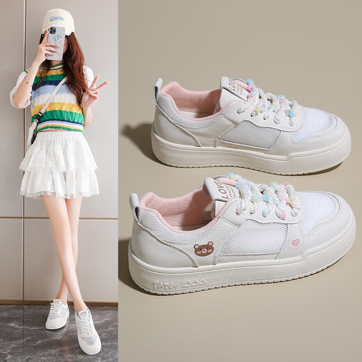 Grande marque de même style de style haute valeur Nouvelle chaussures à mailles creux creux petites chaussures blanches étudiantes à la mode